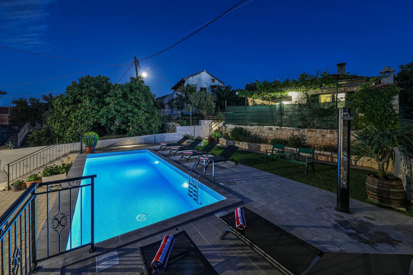 The pool at night